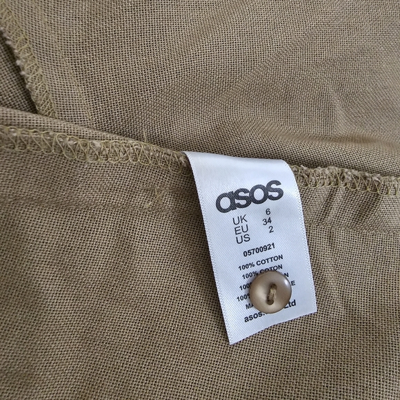 ASOS Tan Faux Wrap Midi Skirt - Picture 6 of 7